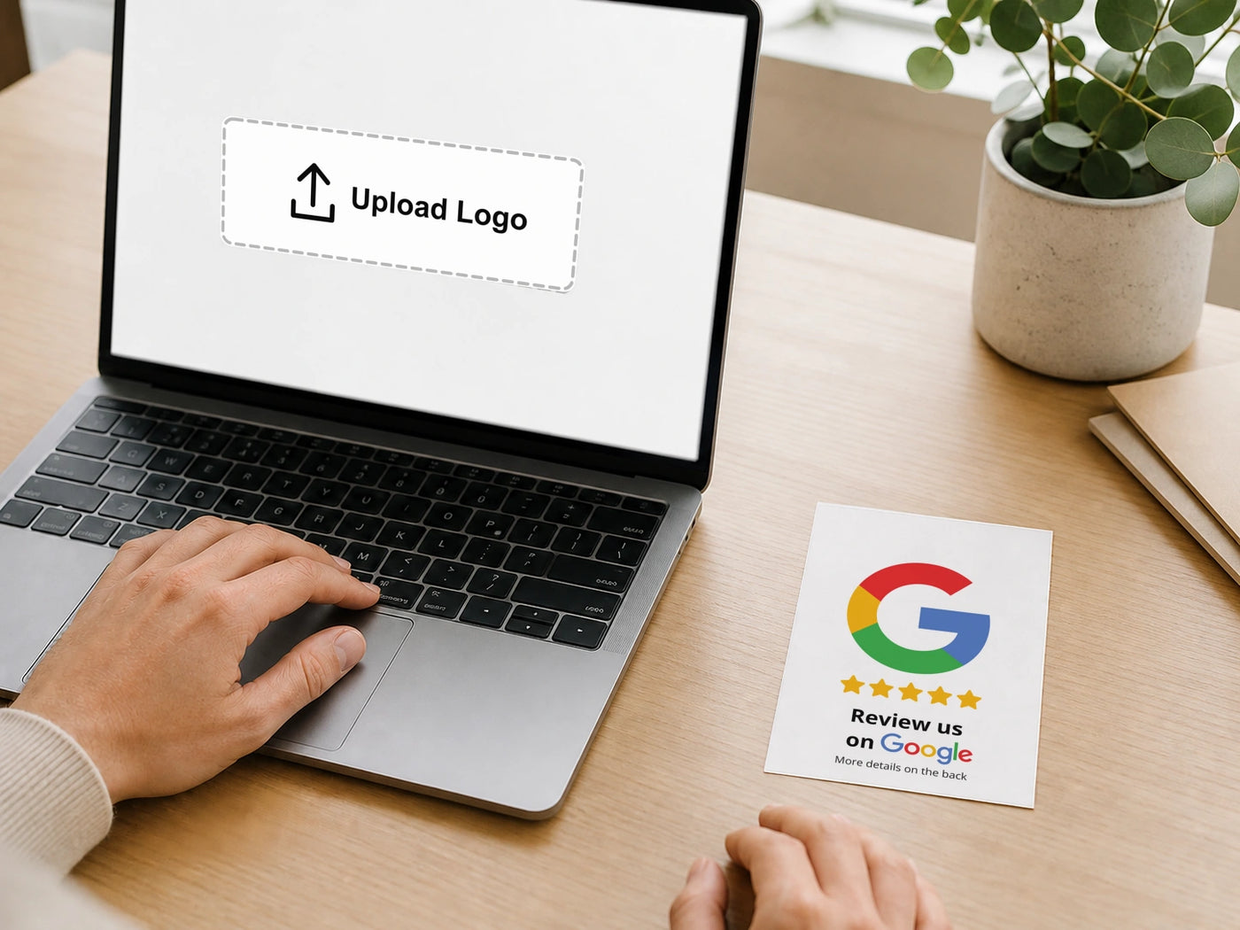 Personalisierte Google-Bewertungskarte mit Unternehmenslogo